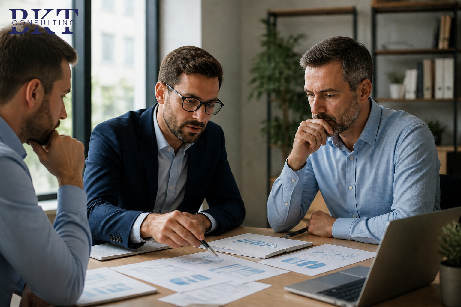 Comptables de BKT Consulting au travail dans les bureaux du cabinet à Charleroi