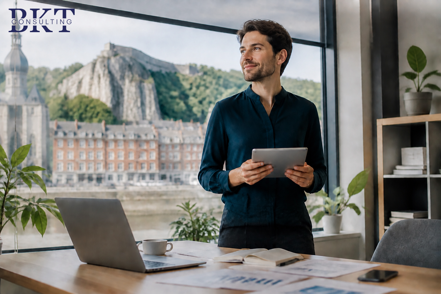 Comptables de BKT Consulting au travail dans les bureaux du cabinet à Charleroi