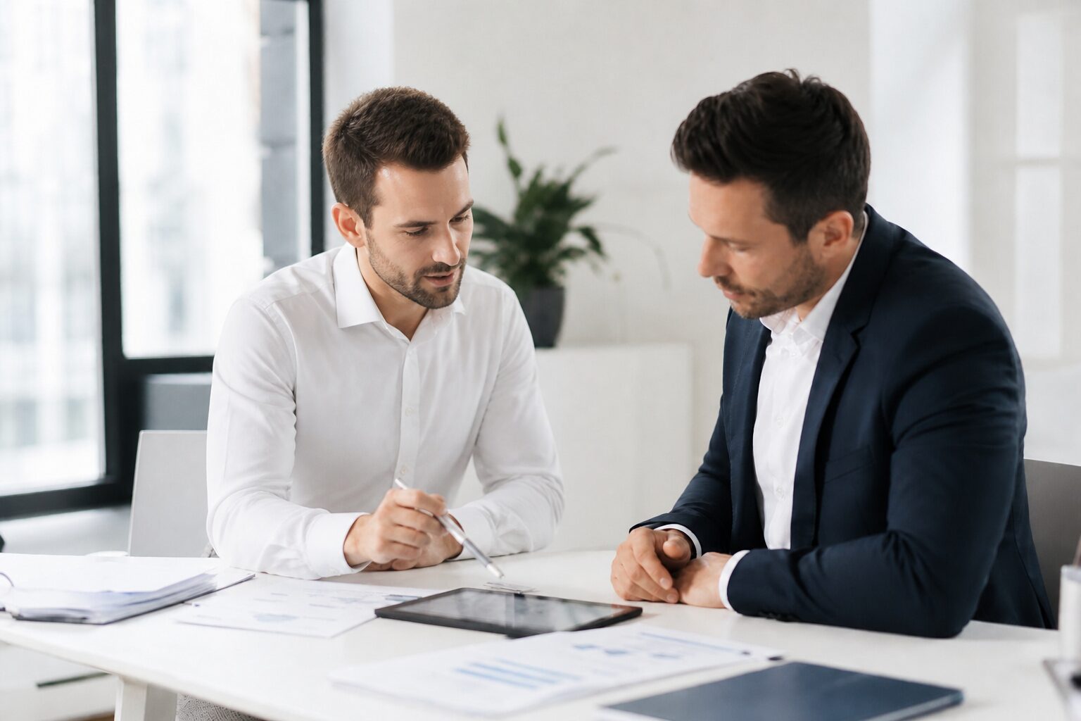 Comptables BKT Consulting examinant un dossier sur tablette
